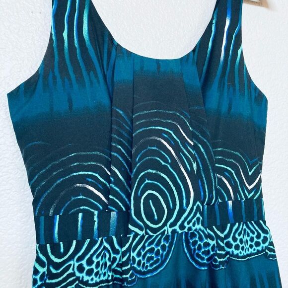 W118 Walter Baker Teal Blue Green Print Cocktail Dress XS - Picture 2 of 5